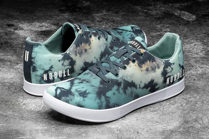 Men's Nobull Teal Tie-Dye Canvas Trainers Turquoise | SG L2370I